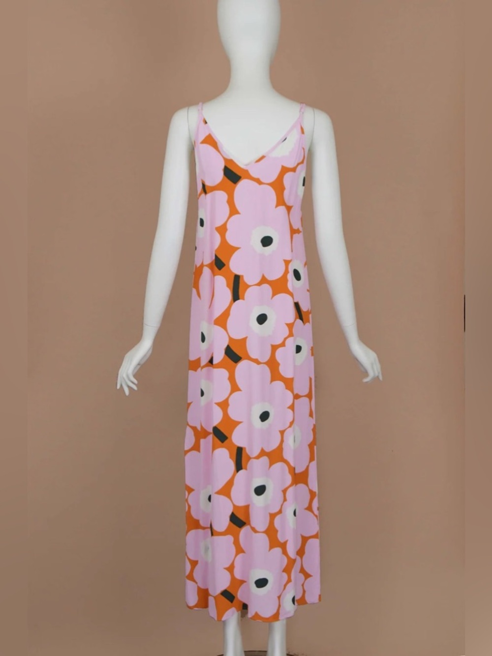 Marimekko RARE floral slinky slip dress